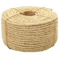vidaXL Seil Sisalseil Naturseil Schnur Kratzbaum Kratzbäume Kratzbaumseil Tau Tauwerk Juteseil Dekokordel Garten Camping 100% Sisal 10 mm 250 m Natur