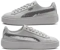 PUMA Basket Platform Bling Sneaker Gr. 36 NEU grau/silber mit Pailletten-Logo