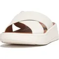 Fitflop F-Mode Leather Flatform Cross Slides Sandale braun 38 EU