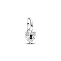 PANDORA ME Schlüsselloch Herz Mini-Charm-Anhänger aus Sterling Silber mit Zirkonia, Kompatibel ME und Moments Armbändern, 793086C01