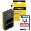 PATONA 9886 Ladegerät USB DUAL LCD (Eingang USB-C oder Micro-USB) für DMW BLK22 E Akku Kompatibel mit Panasonic Lumix DC S9 S5 S5II S5II-X S5K G9 G9II GH5 GH5II GH5S GH6 GH7