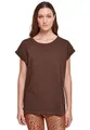 Urban Classics Damen T-Shirt Ladies Extended Shoulder Tee, T-Shirt mit überschnittenen Schultern, aus Baumwolle, erhältlich in vielen Farben, Brown, S