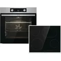 Gorenje Steel Steam Set BOS6737E06X+ ECT43X Steel Steam Backofen Set mit Glaskeramikkochfeld, 60cm - Silber