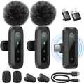 Kabelloses Lavalier-Mikrofon für iPhone, iPad, Android-Handy, 2er-Pack 