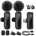 Kabelloses Lavalier-Mikrofon 2er-Pack Rauschunterdrückung Auto-Pair