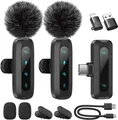 Kabelloses Lavalier-Mikrofon für iPhone, iPad, Android-Handy, 2er-Pack 