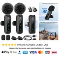Kabelloses Lavalier-Mikrofon 2er-Pack Rauschunterdrückung Auto-Pair