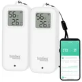 Luminea Home Control WiFi Thermometer: 2er-Set WLAN-Temperatur- und Luftfeuchtigkeitssensor mit Display, App (Smart Thermometer für Innenraum, Digitale innen außen, Frost)