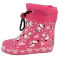 Beck Kleinkinder Gummistiefel Hunde Gummistiefel (lustige Hunde und Herzen, für trockene Füße bei Regen- und Matschwetter) wasserdicht, aus Naturkautschuk, herausnehmbare Einlegesohle rosa 20 EU