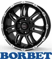 4x Borbet CW8 8x18 5/130,0 ET50 Black Rim Window Polished matt