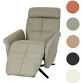 Relaxsessel HWC-L10, Design Fernsehsessel TV-Sessel Liegesessel, Liegefunktion drehbar, Voll-Leder ~ grau