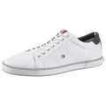 Tommy Hilfiger H2285ARLOW 1D Sneaker, Freizeitschuh, Halbschuh, Schnürer mit seitlicher Flaggen-Stickerei schwarz|weiß 42 EU