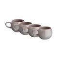 BUTLERS Keramik 4er-Set Tasse mit Henkel | Cappuccino- und Kaffeetasse 350 ml mit reaktiver Glasur