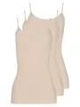 Pompadour Damen Spaghetti-TOP 3er Pack, 7733-582, 38, Biskuit