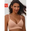 LASCANA Push-up-BH COMFY BRA ohne Bügel aus Baumwolle mit Struktur, bequemer BH beige 80