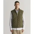 Gant für Herren. 7006341 Gesteppte Windjacke Weste grün (L), Lässig, Klassisch, Polyester, Ärmellos / Hosenträger