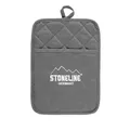 STONELINE Hitzebeständiger Topflappen Baumwolle mit Aufhängeöse 25 x 18 cm, CE zertifizierter Hitzeschutz, Extra Weich Waschbar, Topfuntersetzer Topfhandschuhe zum Kochen Backen Grillen, Grau