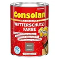 Consolan Wetterschutzfarbe, Deckender Holzschutz für Außen, Steingrau, 750ml
