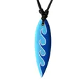 viva-adorno Kette mit Anhänger Halskette Surfbrett Holz Surferkette Surfer verschiedene Designs, Wellen Hawaii Blume Hibiskus Flammen Yolo Holzkette