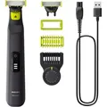 Philips QP6542/15 OneBlade Pro 360 Face+Body Bartschneider inkl. 2x Klingen + 1x Trimmeraufsatz + 1x Hautschutzaufsatz - Schwarz