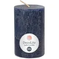 DecoLite: Rustic Stumpenkerzen 110/70 mm (Safe Candle) - 4 Stück - nachtblau