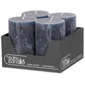DecoLite Stumpenkerzen Rustic 4er Set 110x70 mm | Selbstverlöschend Safe Candle | Durchgefärbt RAL-zertifiziert | Brenndauer ca. 51h | Made in Germany | Rustik Deko Kerzen von DecoLite (nachtblau)
