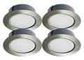 Trango 4er Set G4E-042 LED Möbel Einbaustrahler 12Volt AC/DC Einbauleuchte, Deckenleuchte Nickel matt zum Ersetzen herkömmlichen G4 Möbelleuchte, Küchenhaube Leuchte, Schrankleuchte usw.