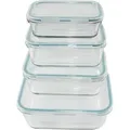 GOURMETmaxx Glas-Frischhaltedosen Klick-it 8-tlg. Vorratsdosen Set transparent - Grün