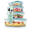 GOURMETmaxx Frischhaltedose Klick-it - 8-tlg., Glas/Kunststoff/Silikon, Gemüse Obst auslaufsicher augfbewahren transportieren