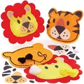 Baker Ross FC883 Löwe und Tiger Kissen Nähset - 2er Pack, Bastelset zum Nähen für Kinder