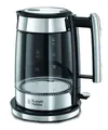 Russell Hobbs Wasserkocher Glas Design [1,7l, 2200W] Elegance - polierten Edelstahl-Applikationen (blaue LED Beleuchtung, herausnehmbarer Kalkfilter, Wasserstandsanzeige) Teekocher 23830-70