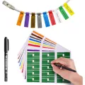Kabelbeschriftung, Etiketten, Selbstklebend, 540 Stück, A4, 9 Farben, Laserdruck