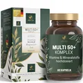 Vitactiv MULTI 50 plus - Multivitamin Komplex Menschen ab 50 - Vitamine, Mineralien, Spurenelemente - Vitamin B, C, E, K, D, Magnesium, Kalzium, Zink - Hochdosiert, Hormonfrei, ohne Jod - 60 Kapseln