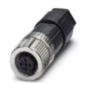 Phoenix Contact SACC 15mm M12 Rundsteckverbinder Buchse 5-polig / 4A Kabelmontage, Schraubanschluss IP65, IP67