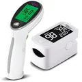 ProMedix Pulsoximeter Fingerpulsoximeter mit 1.5” HD LED Display | Präzise Messung der Sauerstoffsättigung (SpO2) und Herzfrequenz (Pulsoximeter + Infrarot-Thermometer)