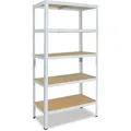 shelfplaza HOME 200x30x40 cm Schwerlastregal in weiß mit 5 Böden und 175 kg Traglast pro Boden