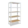 shelfplaza Home 200x30x40 cm Schwerlastregal in weiß mit 5 Böden und 175 kg Traglast pro Boden