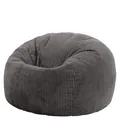 Icon Kingston Sitzsack Cord, Dunkelgrau, Sitzsack Erwachsene mit Füllung, Bean Bag, Cord Sessel, Lounge Sessel, Lounge Stuhl, Schlafzimmer, Wohnzimmer, Wohnzimmer Möbel