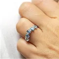 Zeeme Gemstones Ring Silber 925 rhodiniert mit 12x Weißtopas + 5x Blautopas (beh.)