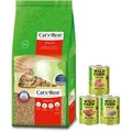 JRS Katzenstreu Cats Best Eko Plus 40l (17,2kg) + WILD FARM Premium getreidefreies MIX 3x400g