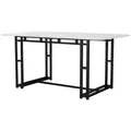Sweiko Esstisch Leichter Luxus Esstisch, (Rechteckiger Esstisch aus Moderner Küchentisch, 1-St., mit Metallbeinen für Esszimmer Wohnzimmer), 140x80cm schwarz 140 cm x 74 cm x 80 cm
