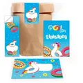 LIMONIA Einladungskarten Pool Party zum Geburtstag Einladungen Karten mit Umschlägen Mitgebsel, Mitgebsel Set mit Schwimmbad Motiv für Kinder Gastgeschenke Einhorn