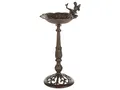 Beliani Stehende Garten Vogeltränke mit Standfuß Feen-Figur Metall braun 53 cm hoch Lark