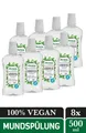 alkmene 8x Mundspülung Bio Wasserminze - Mundwasser vegan mit 6-fach Schutz