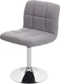 Esszimmerstuhl Kavala, Küchenstuhl Stuhl, drehbar MVG- Stoff/Textil hellgrau, Chromfuß