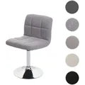 Esszimmerstuhl Kavala, Küchenstuhl Stuhl, drehbar MVG-zertifiziert ~ Stoff/Textil hellgrau, Chromfuß