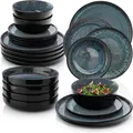 Sänger Tafelservice, Blau, Stein, 24-teilig, Rund, 26.5x2x26.5 cm, kratzfest, Essen & Trinken, Geschirr, Geschirr-Sets, Tafelservice