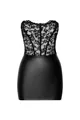 Mini Robe Corset Solace F300 Wetlook et Dentelle - 3XL - Noir