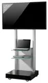 VCM TV Standfuß aufgebaut | 32-70 Zoll bis 45 kg | VESA max. 800x600 | Fernsehwagen Ständer aus Alu | TV Bodenständer Maße ca. H. 177 x B. 70 x T. 65 | Rollwagen mit Fachboden | Fernsehstand Monte Visolo 3
