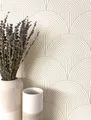 NEWROOM Vliestapete Beige Bogen Art Deco Modern Boho Wohnzimmer Schlafzimmer